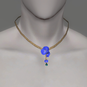 Blue Sweet Pea Necklace