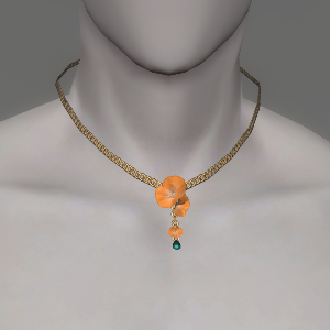 Orange Sweet Pea Necklace