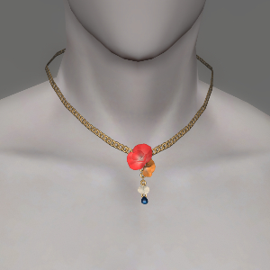 Rainbow Sweet Pea Necklace