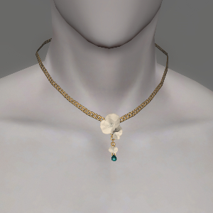 White Sweet Pea Necklace