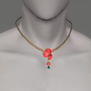 Red Sweet Pea Necklace