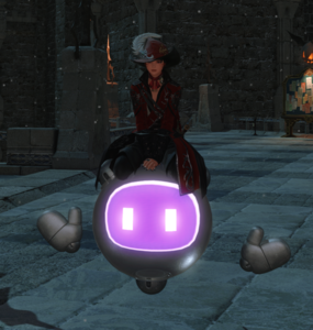 A Miqo'te sitting on the outrunner