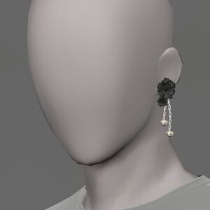Black Carnation Earring
