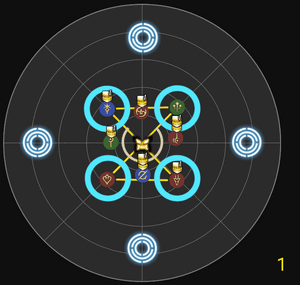 A strategy board showcasing one of many methods to surviving Light Rampant.