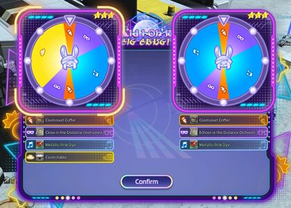 Example wheels when using a Big Bang ticket