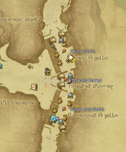 A map of the various vendors