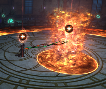 A Magnetic Tether between the player and boss with the same polarity.