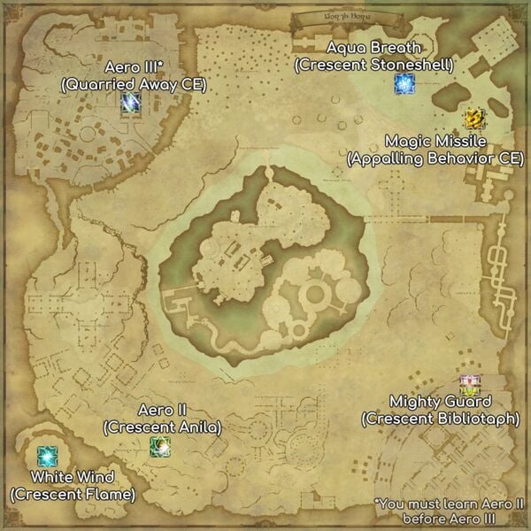Phantom Blue Mage spell locations