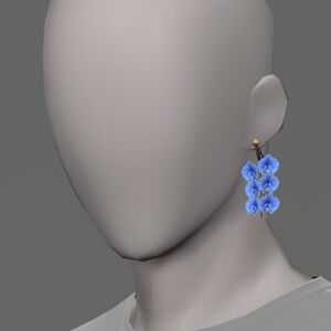 Blue Moth Orchid Earring