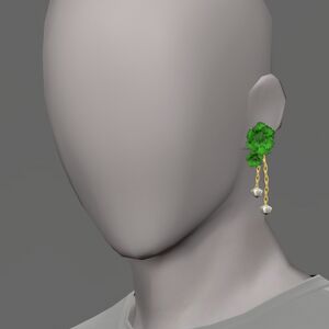 Green Carnation Earring