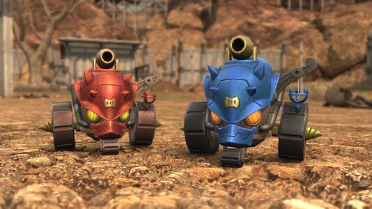 Falcon-blue Gobtank and Raven-red Gobtank