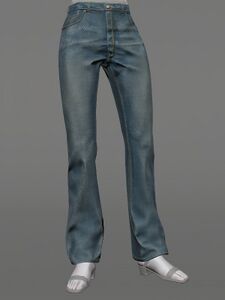 Stonewashed Bell-bottom Twill Trousers
