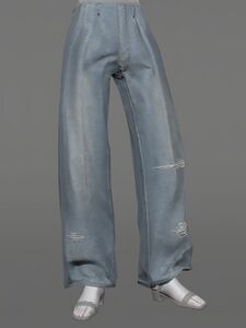 Stonewashed Baggy Twill Trousers