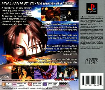 Back of CD for EU release