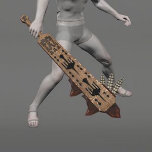 Aetherial Plumed Walnut Macuahuitl