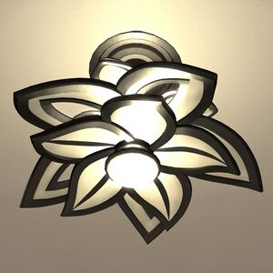 Forged Leaves Ceiling Light