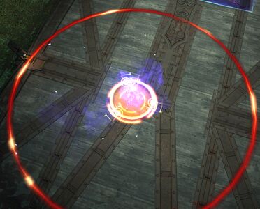 A proximity AoE marker that is placed by a player.