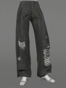 Worn Baggy Twill Trousers