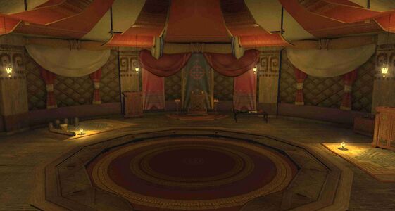 Interior of the main yurt