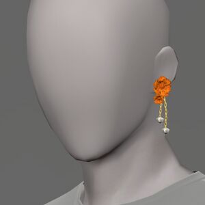 Orange Carnation Earring