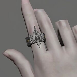 Silver Lone Wolf Ring