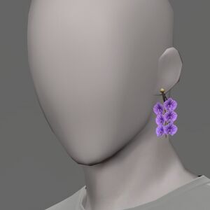 Purple Moth Orchid Earring