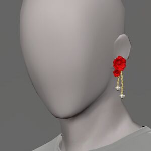 Red Carnation Earring