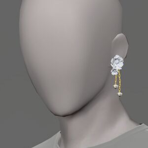White Carnation Earring