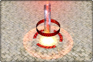 A tower requiring a tank to stand inside.