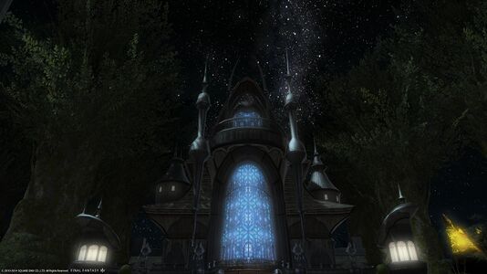 Haukke Manor at night