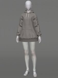 Oversized Plain Hooded Tunic