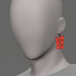 Red Moth Orchid Earring