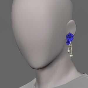 Blue Carnation Earring