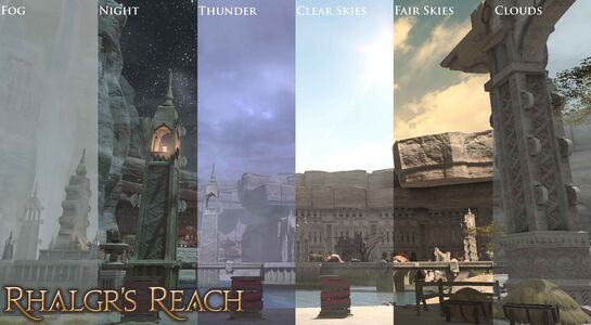 Types of weather seen in Rhalgr's Reach