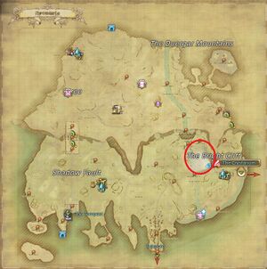 Map showing location of whiptails in Kholusia at and near coordinates 30, 22.