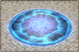 The epicenter of a knockback.